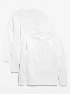 Old Navy Soft-Washed Long-Sleeve T-Shirt 3-Pack White | RVY739546