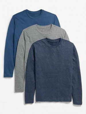 Old Navy Soft-Washed Long-Sleeve T-Shirt 3-Pack Blue / Grey / Navy | NSW509241