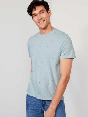 Old Navy Soft-Washed Printed Crew-Neck T-Shirt Blue | YZK640579