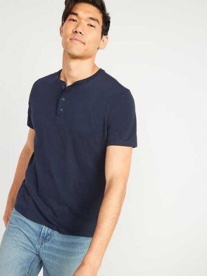 Old Navy Soft-Washed Short-Sleeve Henley T-Shirt Navy | SCN806321