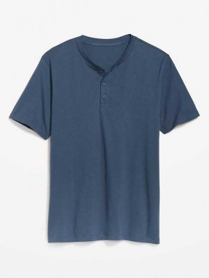 Old Navy Soft-Washed Short-Sleeve Henley T-Shirt Calm Night | EQZ978354