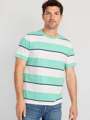 Old Navy Soft-Washed Striped T-Shirt Blue / Green Stripes | KFZ892635