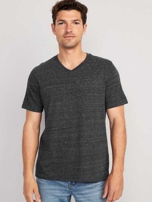 Old Navy Soft-Washed V-Neck Slub-Knit T-Shirt Grey | ICK765418