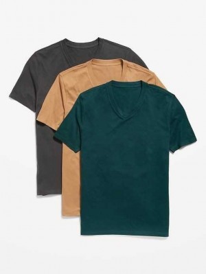 Old Navy Soft-Washed V-Neck T-Shirt 3-Pack Turquoise | IXS918374