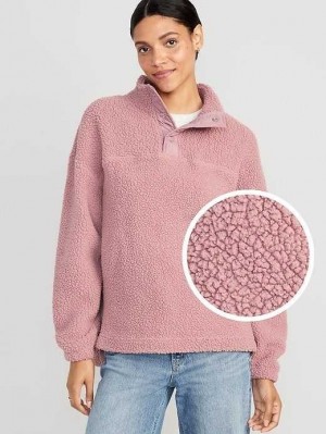 Old Navy Step-Hem Sherpa Pullover Woodrose | TQP839670