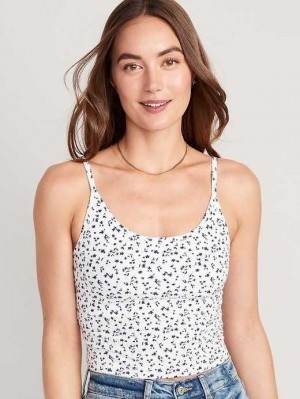 Old Navy Strappy Rib-Knit Cropped Tank Top White | XFU037124