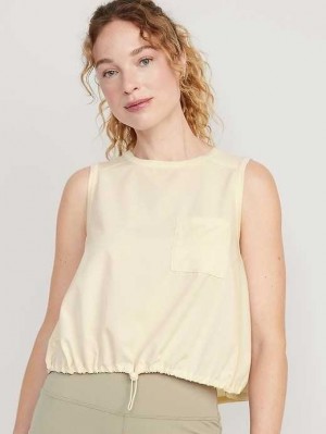 Old Navy StretchTech Cinched-Hem Cropped Top Cozy Cashmere | YNO180649