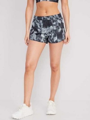 Old Navy StretchTech Run Shorts Black Grey | OZN530794