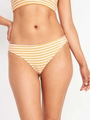 Old Navy Striped Terry Classic Bikini Swim Bottoms Orange Stripes | GAX463871