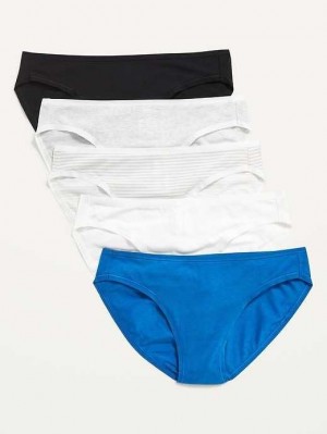 Old Navy Supima Cotton-Blend Bikini Underwear 5-Pack Stripes | GBW967314