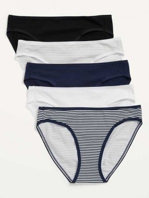 Old Navy Supima Cotton-Blend Bikini Underwear 5-Pack Stripes | EJA524869