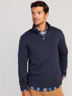 Old Navy Sweater-Knit 1/4-Zip Pullover Dark Blue | WZE749521