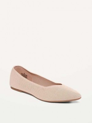 Old Navy Textured-Knit Pointy-Toe Ballet Flats Bare Necessity | VXU413896