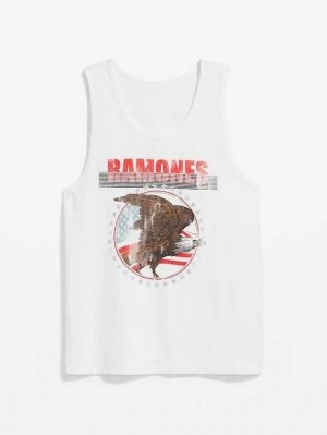 Old Navy The Ramones Gender-Neutral Graphic Tank Top White | DMP650397