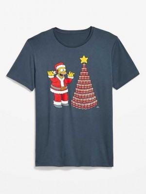 Old Navy The Simpsons Gender-Neutral Christmas T-Shirt Deep Green | DCX701839