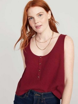 Old Navy Thermal-Knit Cropped Henley Tank Top Have A Heart | FOL701286