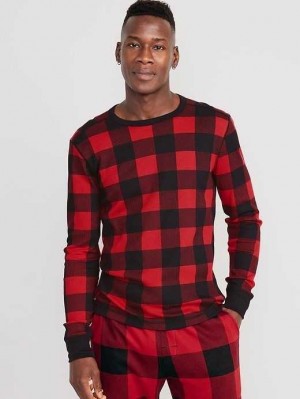 Old Navy Thermal-Knit Long-Sleeve Plaid T-Shirt Red | HYL568479