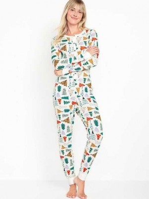 Old Navy Thermal-Knit Pajama One-Piece O Christmas Tree | HXO942850