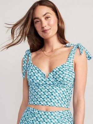 Old Navy Tie-Shoulder Underwire Tankini Swim Top Blue | VPC245739