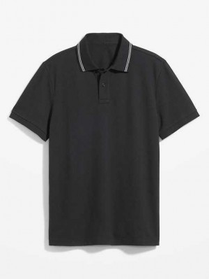 Old Navy Tipped-Collar Classic Fit Pique Polo Blackjack | XQA102958