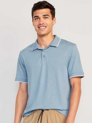 Old Navy Tipped-Collar Tech Core Polo Blue Light Blue | ICE271408