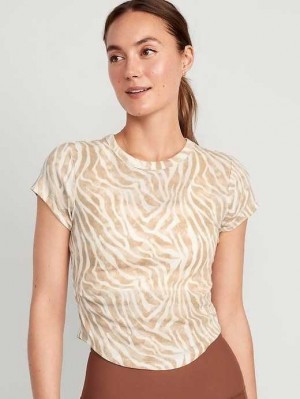 Old Navy UltraLite Cropped Rib-Knit T-Shirt Zebra | LXU016925