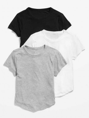 Old Navy UltraLite Cropped Rib-Knit T-Shirt 3-Pack Multicolor | JRG389547