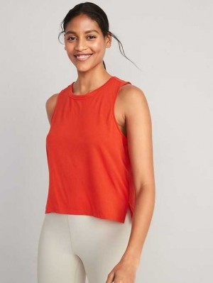 Old Navy UltraLite Cropped Tank Top Mystic Fire | ITJ423975