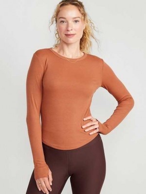 Old Navy UltraLite Fitted Rib-Knit Top tumeric Root | LHR920853