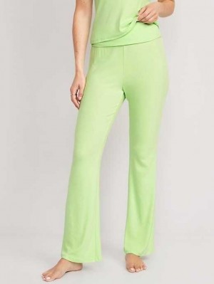 Old Navy UltraLite Foldover-Waist Flare Lounge Pants Soft Limon | FYV569271