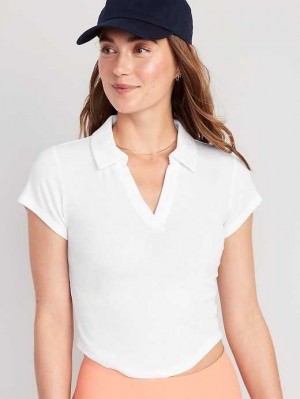 Old Navy UltraLite Rib-Knit Cropped Polo Shirt White | XEM264589