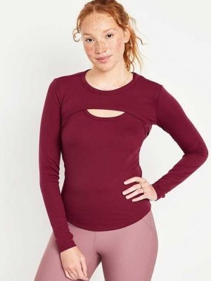 Old Navy UltraLite Rib-Knit Layering Shrug Top Dark Red | CDM519872