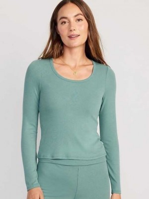 Old Navy UltraLite Rib-Knit Pajama Top Green | CLE872546