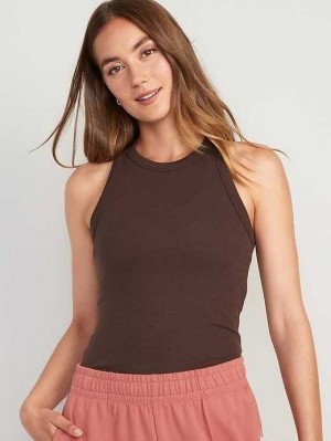 Old Navy UltraLite Rib-Knit Racerback Tank Top French Roast | NWV395078