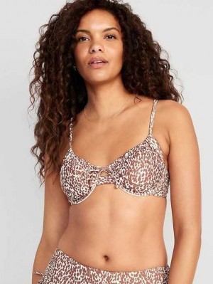 Old Navy Underwire Swim Bikini Top Khaki | KGN984632