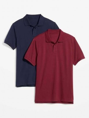 Old Navy Uniform Pique Polo 2-Pack Red | DZM734598