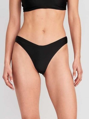 Old Navy V-Front French-Cut Bikini Swim Bottoms Black | KMV741036