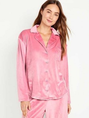 Old Navy Velour Pajama Shirt Rose Gold | JVH810532