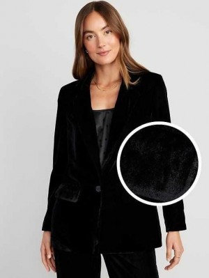 Old Navy Velvet Blazer Black | MUS490318