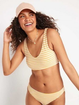 Old Navy Voop-Neck Striped Terry Classic Bikini Swim Top Orange Stripes | SAD029841