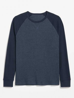 Old Navy Waffle-Knit Built-In Flex Raglan T-Shirt Navy | BWY049168