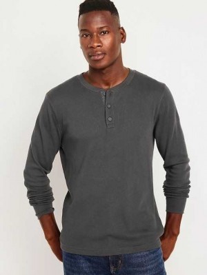 Old Navy Waffle-Knit Henley T-Shirt Panther | PIR391478