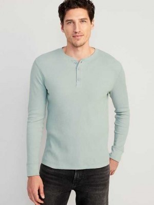 Old Navy Waffle-Knit Henley T-Shirt Silver Olive | VFU912738