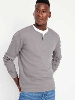 Old Navy Waffle-Knit Henley T-Shirt Titanium | AYW309714