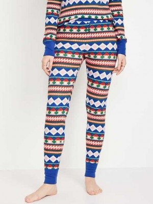 Old Navy Waffle-Knit Pajama Leggings Geo Fair Isle | ISN238045