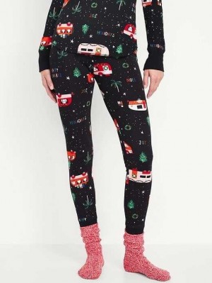 Old Navy Waffle-Knit Pajama Leggings Holiday Campers | QVI815942