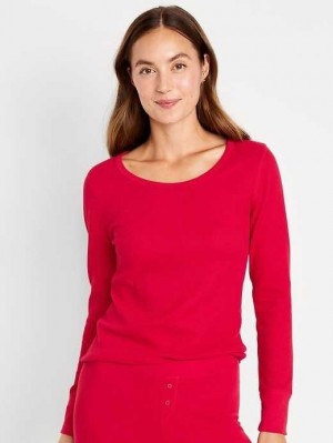 Old Navy Waffle-Knit Pajama Top Red | GRE745310