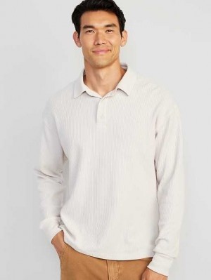 Old Navy Waffle-Knit Polo Sweater Beige | EPS897104