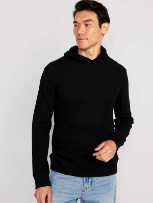 Old Navy Waffle-Knit Pullover Hoodie Blackjack | PNM730659