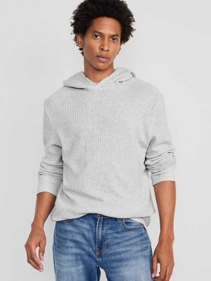 Old Navy Waffle-Knit Pullover Hoodie Light Grey | ALW201639